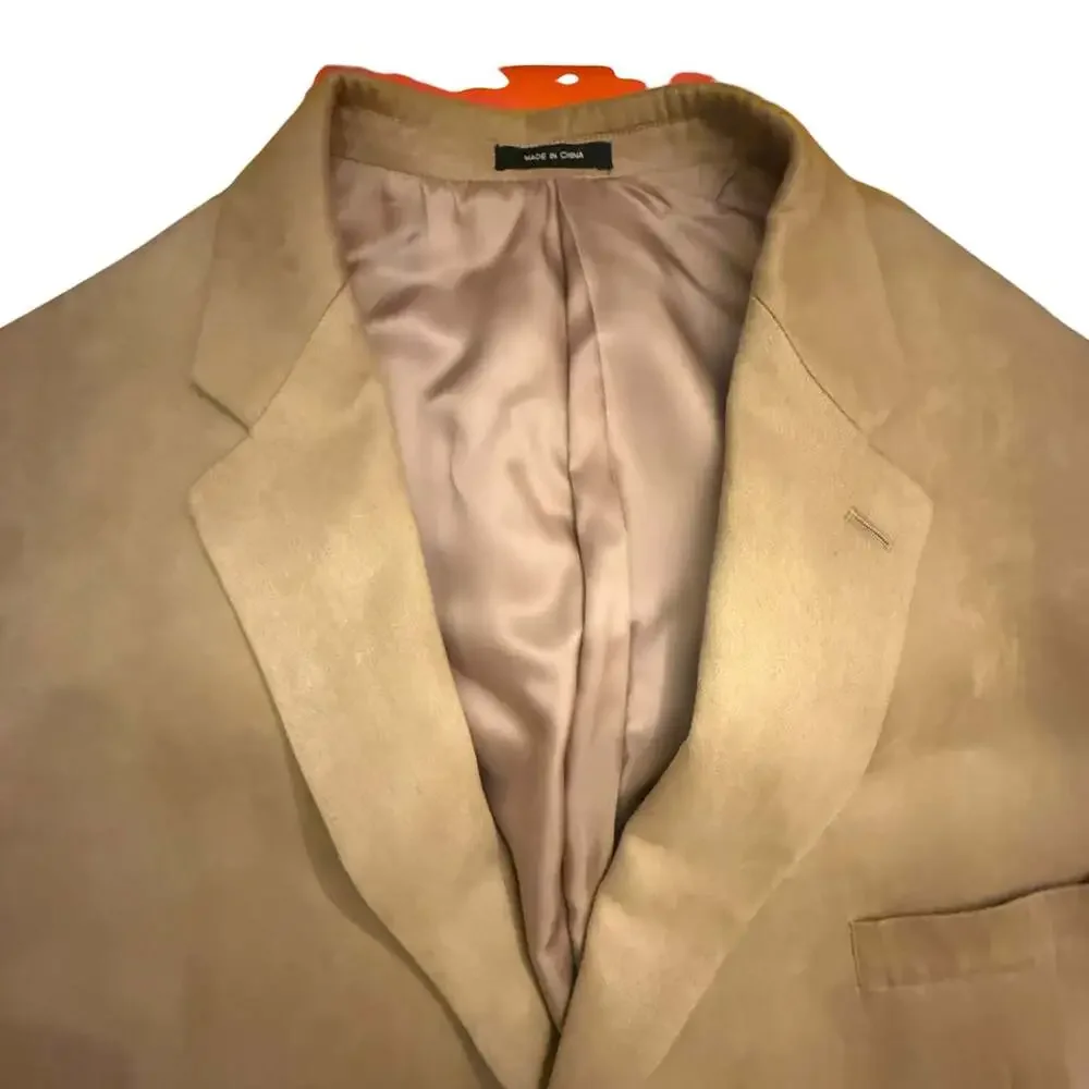 Lauren Ralph Lauren Tan Suede-Look Sport Coat Blazer 54R